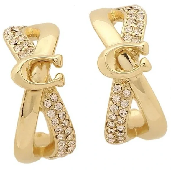 NWT Coach Gold-Tone Semi Huggie Earrings - Picture 6 of 6